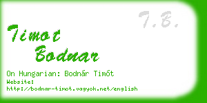 timot bodnar business card