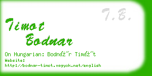 timot bodnar business card